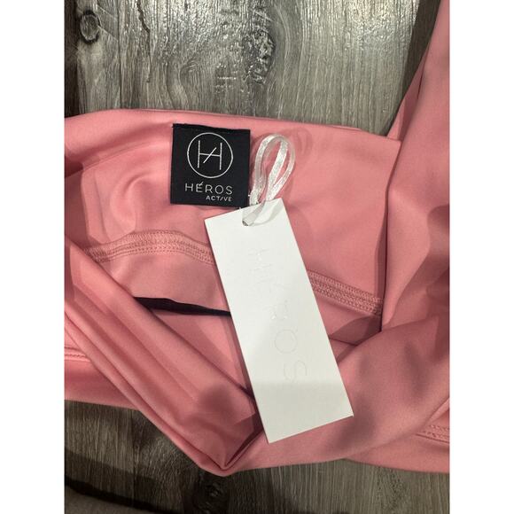 NWT Heros The Bandeau Top Pink Square Neck Active Crop Tank Size M - Picture 3 of 9